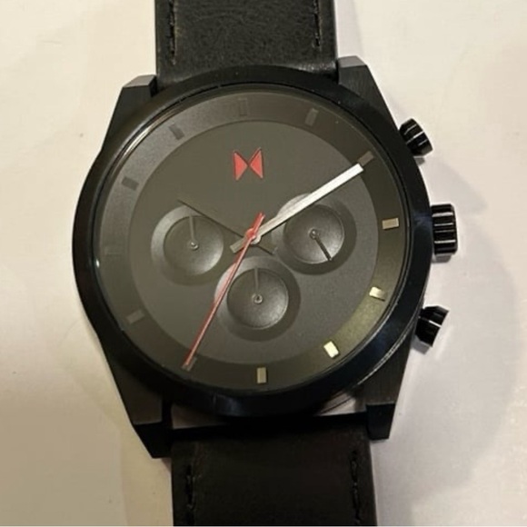 MVMT Element Watch With 44mm Black Face & Black Leather Band - Picture 2 of 8
